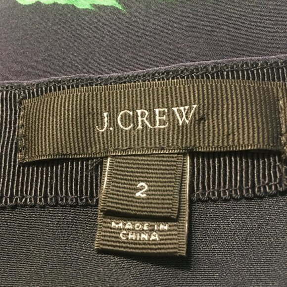 J CREW Green Navy Silk Stripe Beanstalk Skirt Size 2. - Picture 3 of 4